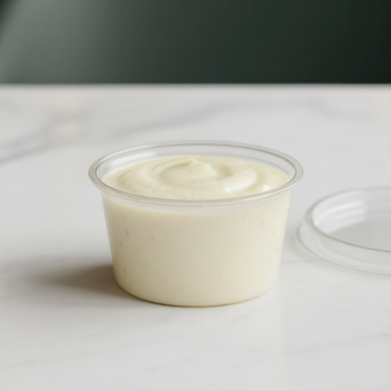 Small pot of creamy garlic sauce
